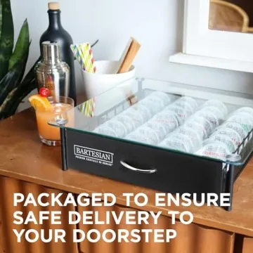 Bartesian Cocktail Capsule Storage Drawer Organizer - Stylish Mixology Cocktails Drink Mixer Holder Dispenser - Home Bar Accessories for Cocktail Maker Machine - Holds Up to 36 Bartesian Capsules