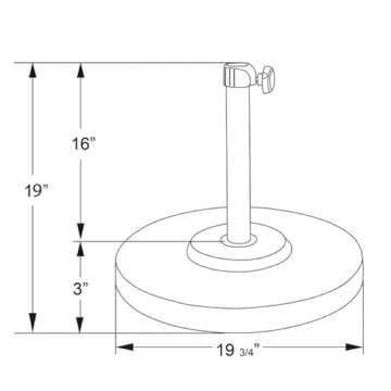California Umbrella 50 lbs. Round Concrete Weighted Powdercoated Steel Umbrella Base, White Frame