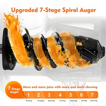 AMZCHEF Masticating Juicer - Nutrient-Rich Cold Press Juice