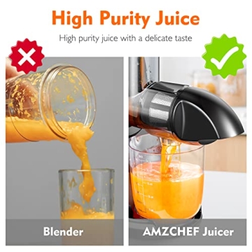 AMZCHEF Masticating Juicer - Nutrient-Rich Cold Press Juice