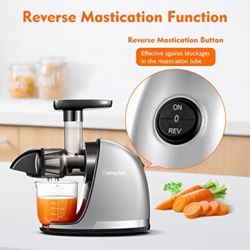 AMZCHEF Masticating Juicer - Nutrient-Rich Cold Press Juice