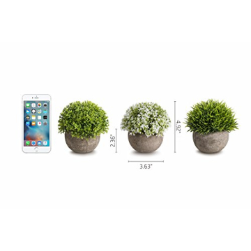 Opps Artificial Mini Plants in Gray Pot - Set of 3