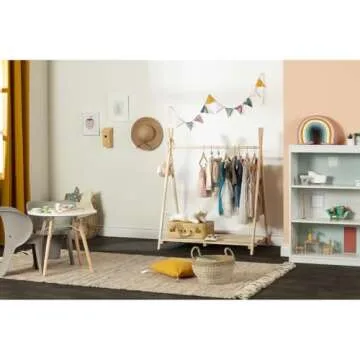 South Shore Kids Scandinavian Clothes Rack in Natural Pine