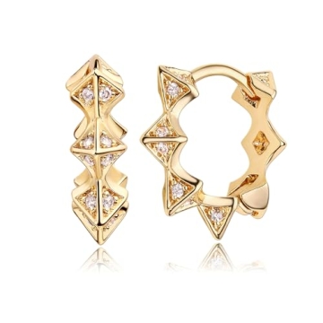 Mevecco Spike CZ Gold Hoop Earrings for Stylish Looks