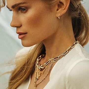 Mevecco Spike CZ Gold Hoop Earrings for Stylish Looks