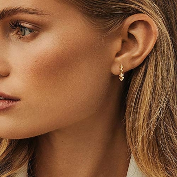 Mevecco Spike CZ Gold Hoop Earrings for Stylish Looks