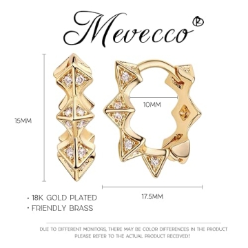 Mevecco Spike CZ Gold Hoop Earrings for Stylish Looks