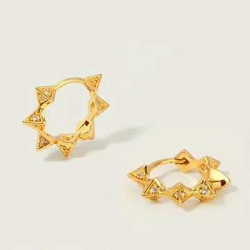 Mevecco Spike CZ Gold Hoop Earrings for Stylish Looks