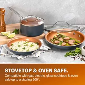 Gotham Steel 5 Piece Cookware Set with Ultra Nonstick Features