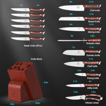 Imarku 16-Piece Kitchen Knife Set - Sharp & Stylish