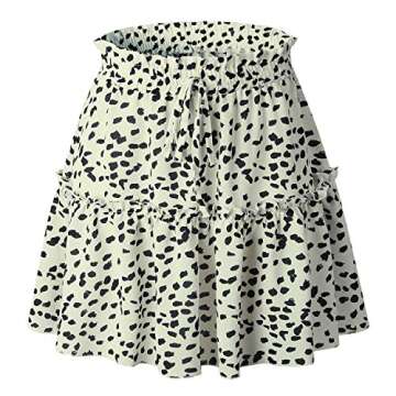 Salamola Women's Leopard High Waist Casual Mini Skirt