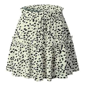 Salamola Women's Leopard High Waist Casual Mini Skirt