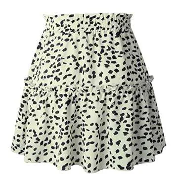 Salamola Women's Leopard High Waist Casual Mini Skirt
