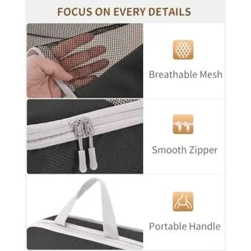 Compression Packing Cubes for Travel 8 Set Travel Organizer Bags Compression Cubes Bags Suitcase Packing Organizer Luggage Organizer Bags with Toiletries Bag and Shoe Bag Travel Essentials Black