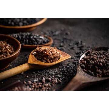 Raw Garden Kala Namak 16 OZ Fine Grain, Vegan,Sulfur Salt (Himalayan Black Salt) Easy-To-Use Shaker Bottle