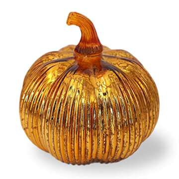 hvfun Mercury Glass Light up Pumpkin with Timer- Fall Decoration for Home-Lamps for Festive Decorati...