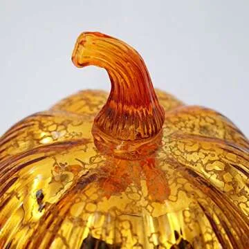 Gorgeous Mercury Glass Pumpkin with Timer for Fall Decor