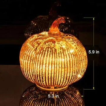 Gorgeous Mercury Glass Pumpkin with Timer for Fall Decor