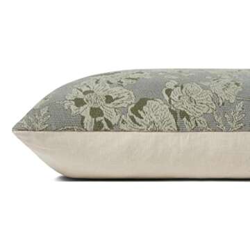 Chris Loves Julia x Loloi Matilda Collection PCJ0008 Silver Sage 18'' x 18'' Pillow