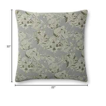 Chris Loves Julia x Loloi Matilda Collection PCJ0008 Silver Sage 18'' x 18'' Pillow