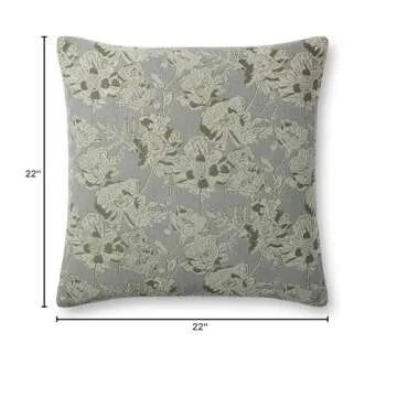 Chris Loves Julia x Loloi Matilda Collection PCJ0008 Silver Sage 18'' x 18'' Pillow