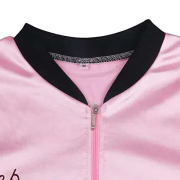 ZIFUNMUR 1950s Pink Satin Jacket with Neck Scarf