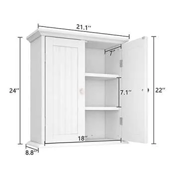 ChooChoo Bathroom Wall Cabinet with Adjustable Shelves