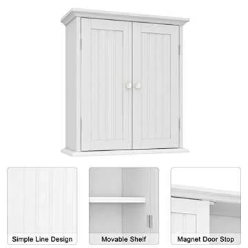 ChooChoo Bathroom Wall Cabinet with Adjustable Shelves