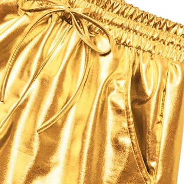 Perfashion Women's Gold Metallic Shorts with Matching Glasses