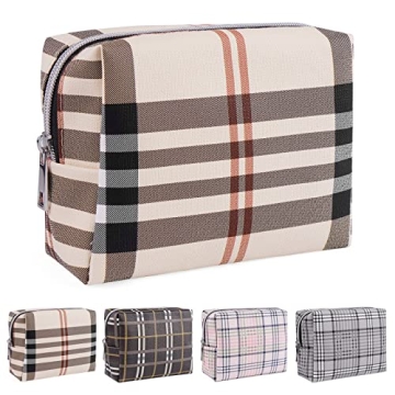 MAANGE Small Makeup Bag - Elegant PU Leather Travel Cosmetic Pouch