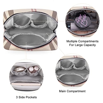 MAANGE Small PU Leather Makeup Bag for Travel Women