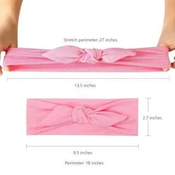 Jeatonge 12pcs Solid Color Headbands for Women Headwraps Hair Bands with Bows Stretchy Head Bands for Women's Hair Accessories Fashion Sport Bandana
