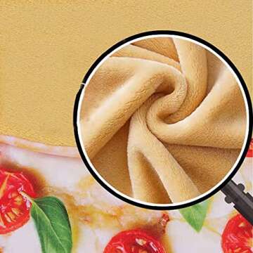 FLD Pizza Pattern Pet Cat 20.8" Round Bed Mats and 15.7" Blanket 2 pcs Set Creative Pets Supplies (pisha1)