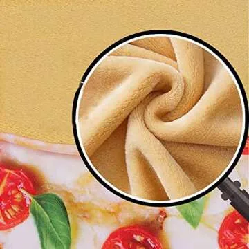 FLD Pizza Pattern Pet Cat 20.8" Round Bed Mats and 15.7" Blanket 2 pcs Set Creative Pets Supplies (pisha1)