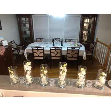 Floral Supply Online 10" Tall x 5" Wide Cylinder Glass Vase and Flower Guide Booklet -for Weddings, ...