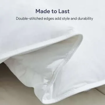 Maple&Stone Feather Down Comforter Queen Size All Season White Down Duvet Insert Ultra Soft 100% Cotton Cover Fluffy Queen Comforter 90 x 90 Inches