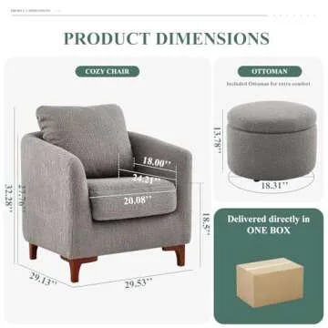 Stylish COLAMY Sherpa Accent Chair & Ottoman Set