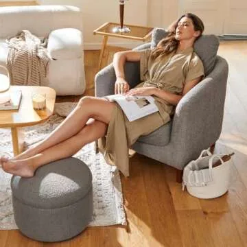 Stylish COLAMY Sherpa Accent Chair & Ottoman Set