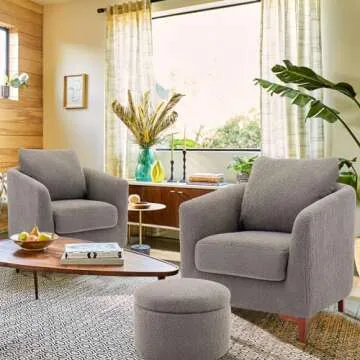 Stylish COLAMY Sherpa Accent Chair & Ottoman Set