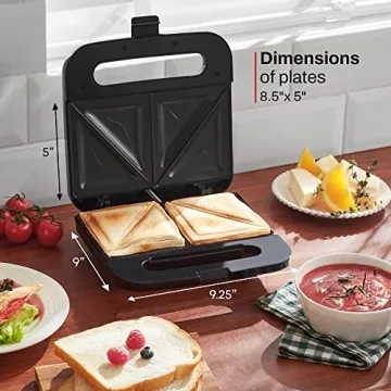 Elite Gourmet Grilled Cheese Sandwich Maker - Easy Snacks