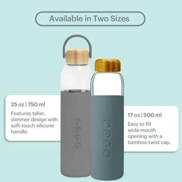 Full Circle Home 25 oz. Glass Water Bottle - Gray - DTC