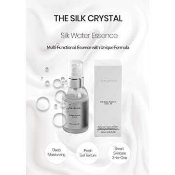 Silk Water Essence | THE SILK CRYSTAL | Multi-Functional Essence, Non-Greasy Facial Lotion, Toner, and Essence with Deep Moisturizing, Premium Korean Skincare, (3.38 FL.OZ)