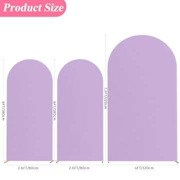 Putros Lavender Wedding Arch Cover Set - 3 Spandex Fitted Covers for Events