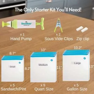 Sous Vide Bags with Pump - Reusable Vacuum Seal Storage