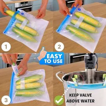 Sous Vide Bags with Pump - Reusable Vacuum Seal Storage
