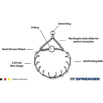 Herm Sprenger Prong Dog Training Collar Ultra-Plus Chrome Plated Steel Pet Pinch No-Pull for Dogs An...