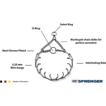 Herm Sprenger Prong Dog Training Collar Ultra-Plus Chrome Plated Steel Pet Pinch No-Pull for Dogs An...