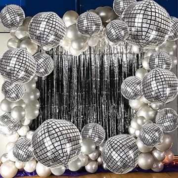20Pcs Disco Ball Balloons - Assorted Sizes for Parties