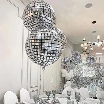 20Pcs Disco Ball Balloons - Assorted Sizes for Parties