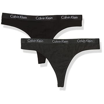 Calvin Klein Motive Cotton Multipack Thong Panty Charcoal Heather/Black